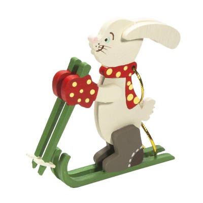 Игрушка деревянная "IDH Center" Зайчик на лыжах 3020