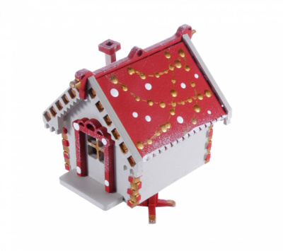 Игрушка деревянная "IDH Center" Избушка на курьих ножках 1013 Red