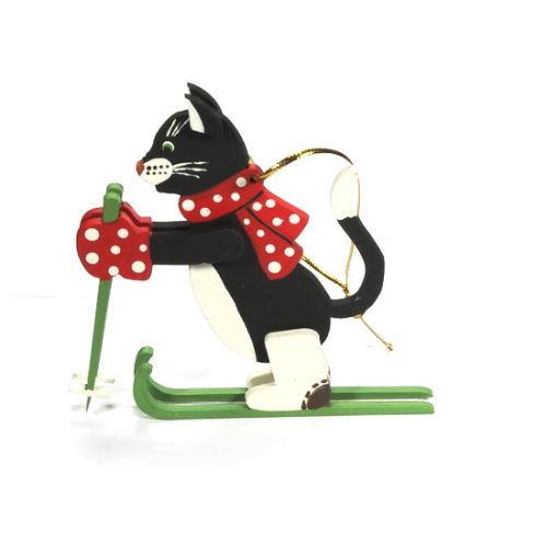 Игрушка деревянная "IDH Center" Кошка на лыжах 9005