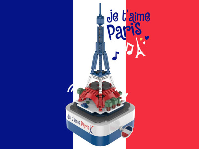 JK1205 Конструктор Музыкальная шкатулка с Эйфелевой башней