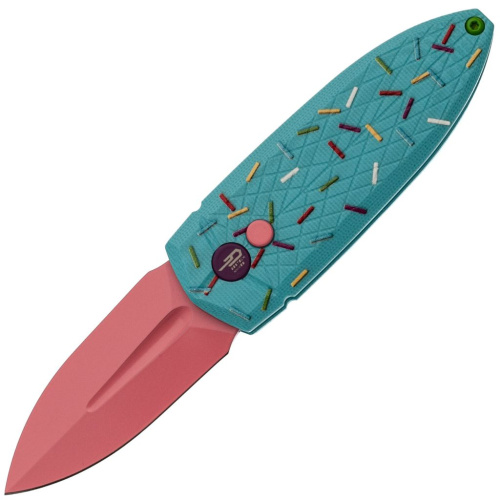 Складной нож Bestech Knives Ququ, сталь 14C28N, рукоять G10, розовый/голубой