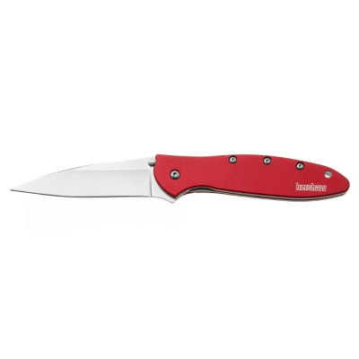 Полуавтоматический складной нож Kershaw Leek, сталь 14C28N, рукоять алюминий, красный