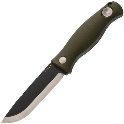 Туристический нож Kizer Polaris, сталь 1095, рукоять G10, зеленый/черный