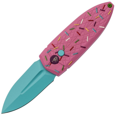 Складной нож Bestech Knives Ququ, сталь 14C28N, рукоять G10, голубой/розовый