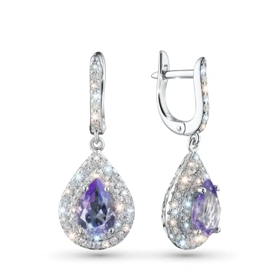 Серьги из белого золота с танзанитами э4760сг06210422