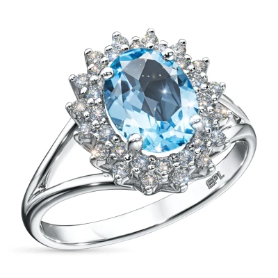 Кольцо из белого золота с топазом э4771кц04210404