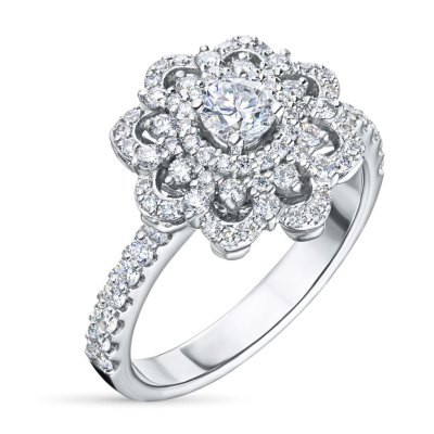 Классическое кольцо из белого золота э4712кц04210917_white