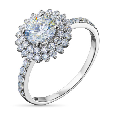Классическое кольцо из белого золота э4712кц07167100_white