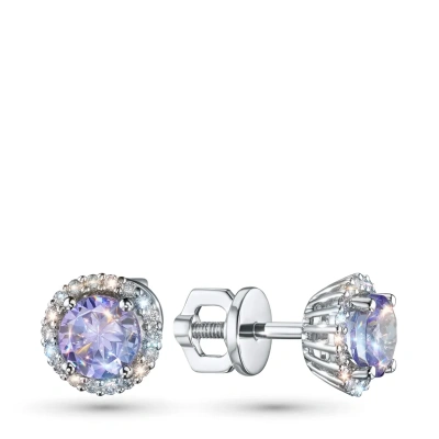 Пусеты из белого золота с танзанитами э4760пс08210451