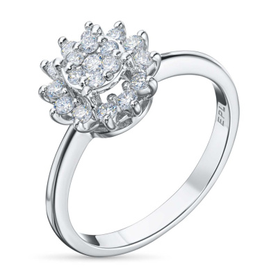 Классическое кольцо из белого золота э4712кц09200303_white