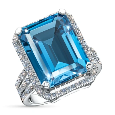 Кольцо из белого золота с топазом э4771кц04204020