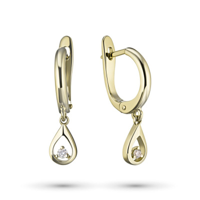 Серьги из желтого золота с бриллиантами э0301сг03152300