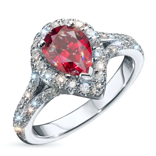 Кольцо из белого золота с рубином э4780кц08220602