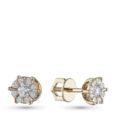 Пусеты из желтого золота э0312пс02210952