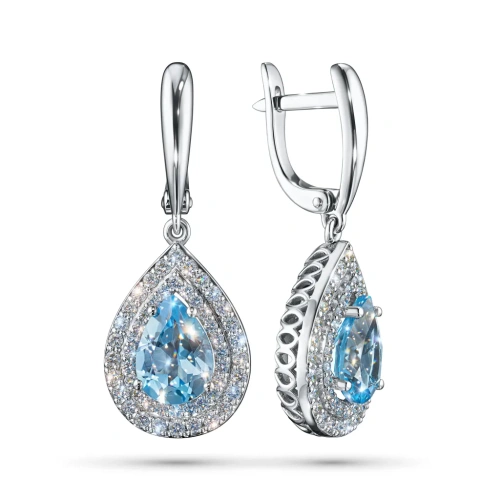 Серьги из белого золота с топазами э4771сг06210422