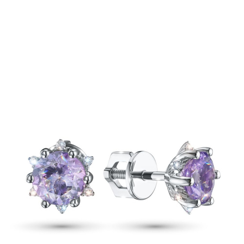 Пусеты из белого золота с танзанитами э4760пс12200417