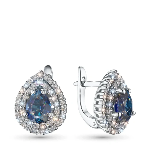 Серьги из белого золота с сапфирами э4758сг04210460