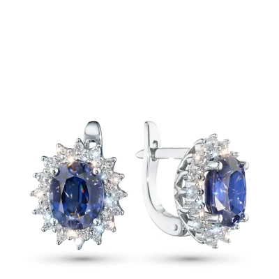 Серьги из белого золота с сапфирами э4758сг04210404