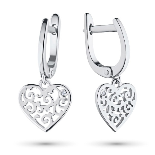Серьги из серебра с бриллиантами э0601сг07174400