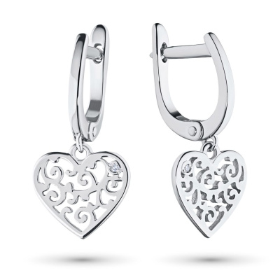 Серьги из серебра с бриллиантами э0601сг07174400