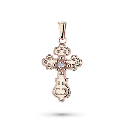 Подвеска из красного золота с бриллиантом э0201пд12092800