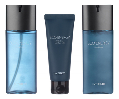 Набор для мужчин Eco Energy Skin Care 2 (тонер Aqua Toner 130мл + эмульсия Emulsion 130мл + молочко All In One Moisture Milk 70мл)