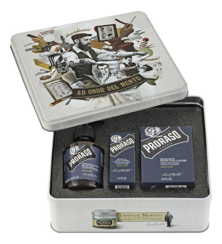 Набор для бороды Azur Lime (шампунь 200мл + масло 30мл + бальзам 100мл)