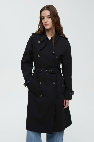 Двубортный тренч с рукавом реглан