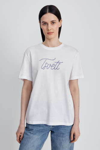 Футболка с принтом из хлопка