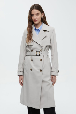 Двубортный тренч с поясом