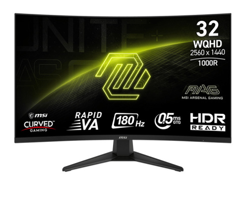 Монитор 31,5" MSI MAG 325CQF 9S6-3DC11H-085 2560x1440, 16:9, VA, 300cd, 1ms, 180Hz, 1000R, HDMI, DP, USB-C