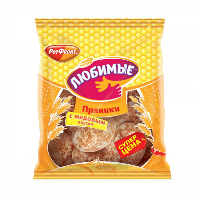 Пряники Любимые с медовым вкусом, Рот Фронт, 400 гр.