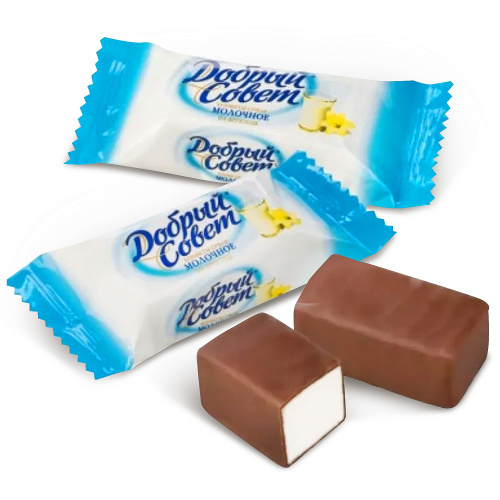 Конфеты суфле Добрый совет молочные на фруктозе, Воронежская кондитерская фабрика