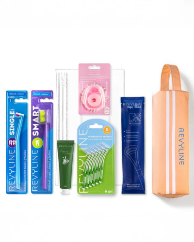 Набор профилактический Revyline с пеналом, персиковый