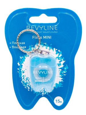Зубная нить Revyline floss mini вощеная 15 м, синяя