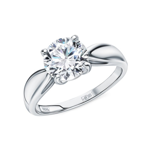 Золотое кольцо с бриллиантами выращенными