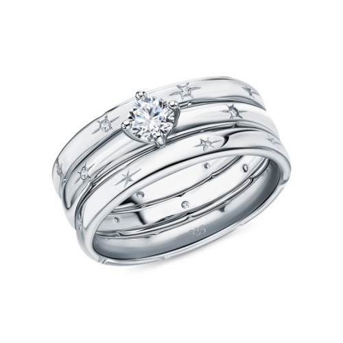 Серебряное кольцо с фианитами