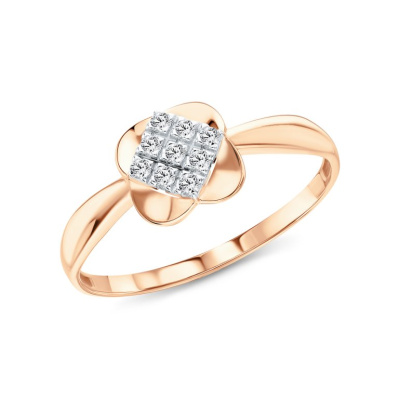 Золотое кольцо с фианитами