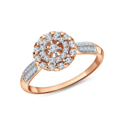 Золотое кольцо с бриллиантами природными