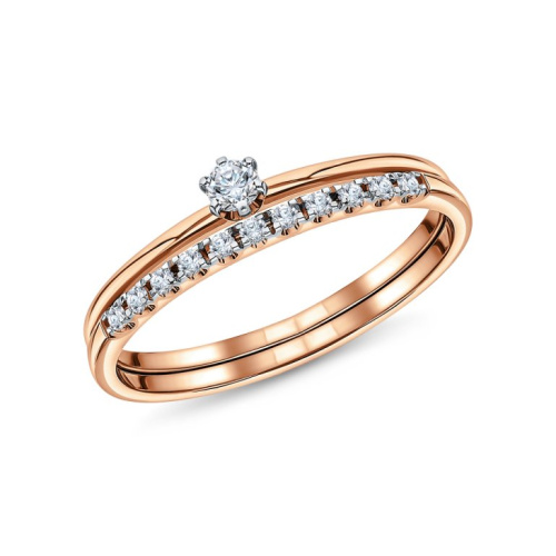 Золотое кольцо с бриллиантами природными