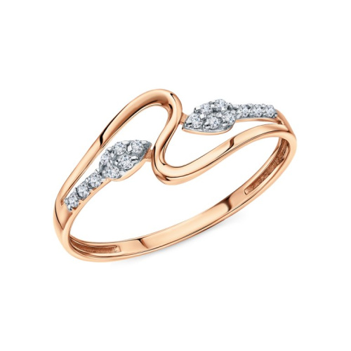 Золотое кольцо с фианитами