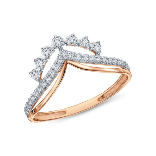 Золотое кольцо с фианитами