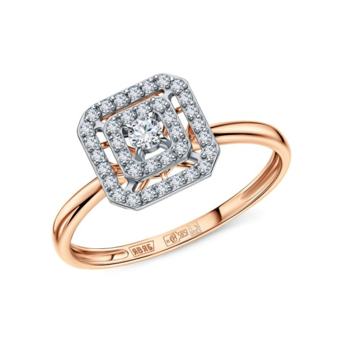 Золотое кольцо с фианитами