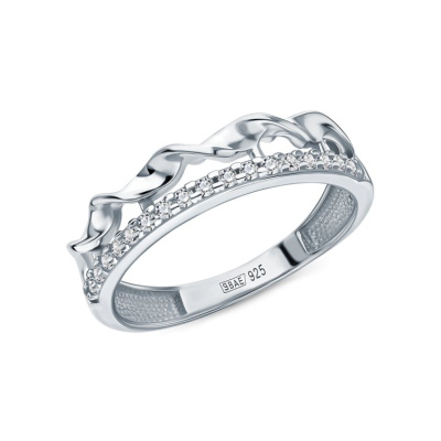 Серебряное кольцо с фианитами