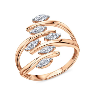 Золотое кольцо с фианитами