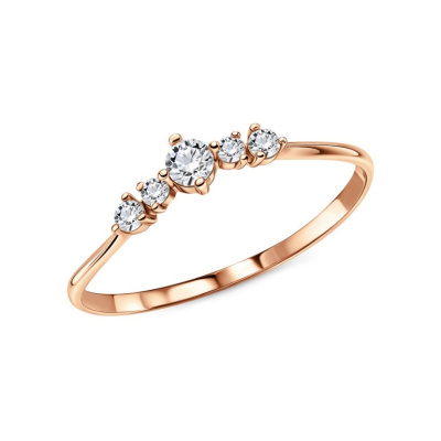 Золотое кольцо с фианитами