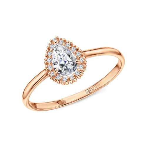 Золотое кольцо с фианитами