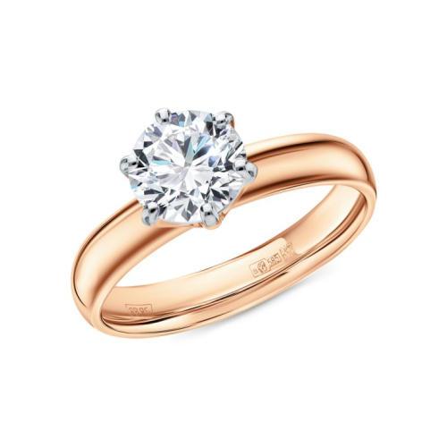 Золотое кольцо с бриллиантами выращенными