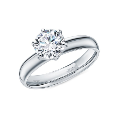 Золотое кольцо с бриллиантами выращенными