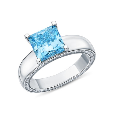 Золотое кольцо с бриллиантами выращенными